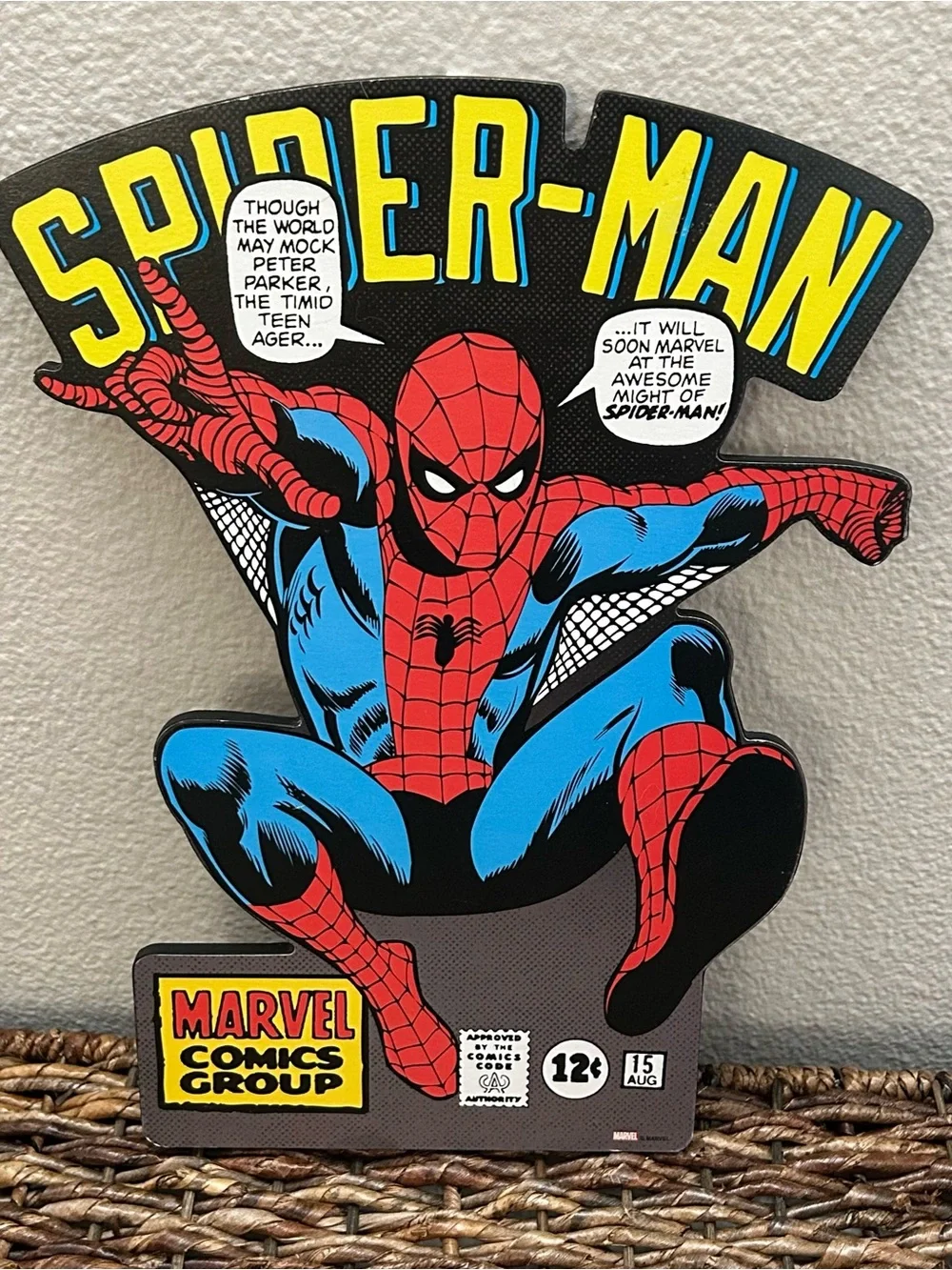 Marvel Spider-Man Comic Book MDF Hanging Wall Decor Sign, 10 x 13 in